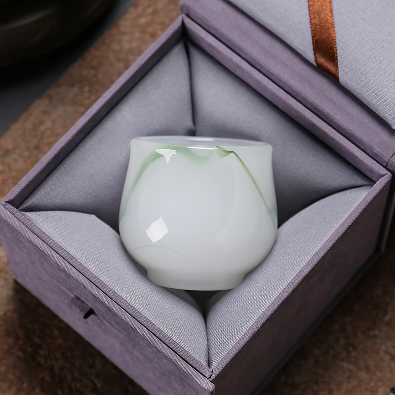 高档轻奢琉璃主人杯个人专用中式功夫茶杯品茗杯礼盒装喝茶杯