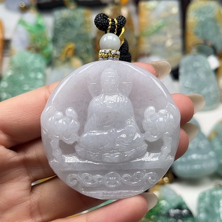 翡翠未镶嵌颈饰阿弥陀佛