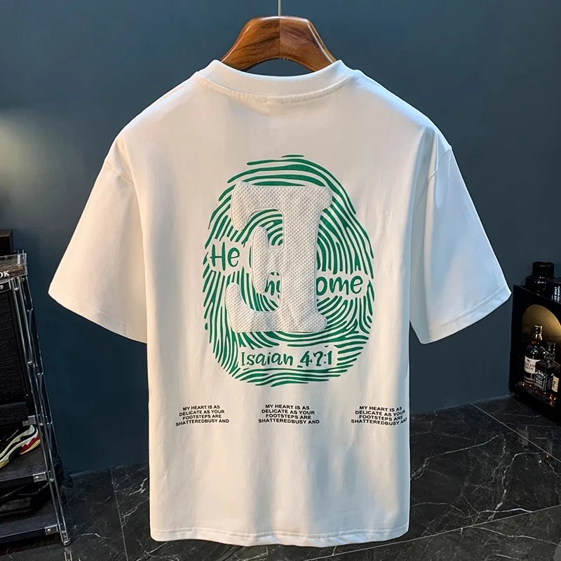 U&PURA夏季薄款男士速干T恤新款潮流印花宽松短袖衣服休闲百搭t恤