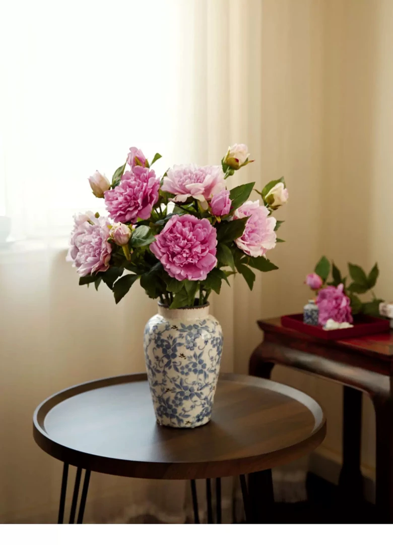 ins风轻奢高档芍药牡丹仿真花客厅餐桌装饰摆件