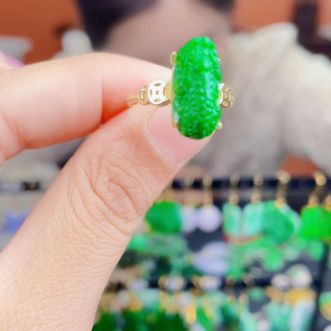 翡翠银S925镶嵌耳饰饰品