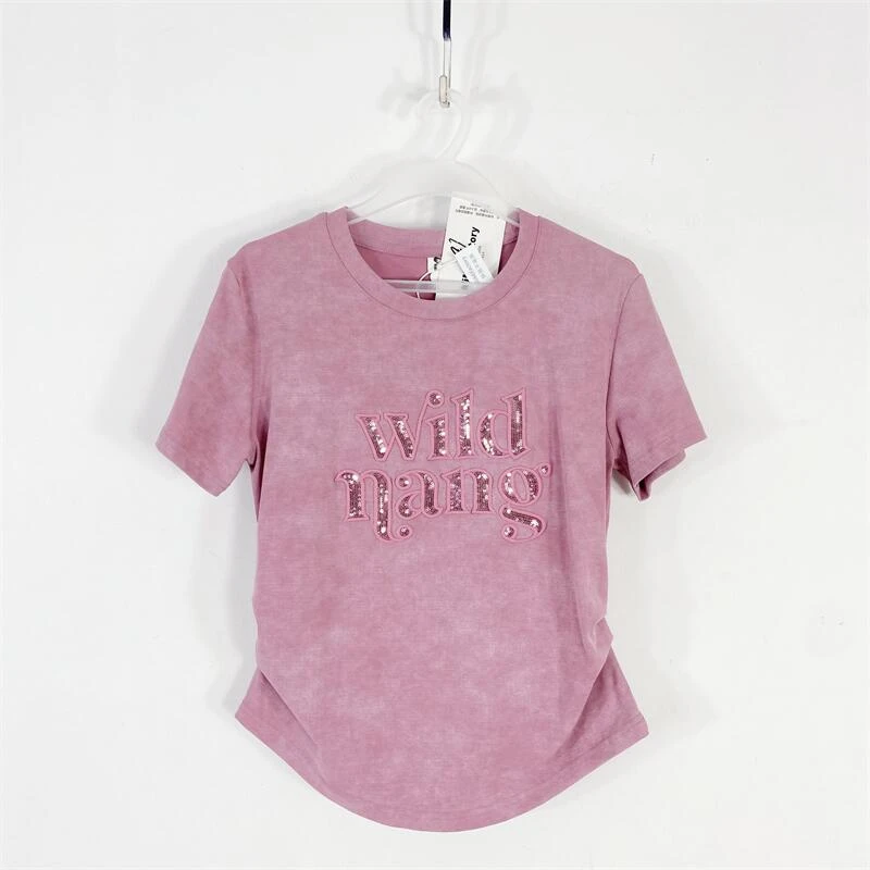 【77衣橱】KD2377精品女装上衣短袖T恤气质轻奢【红人上新】