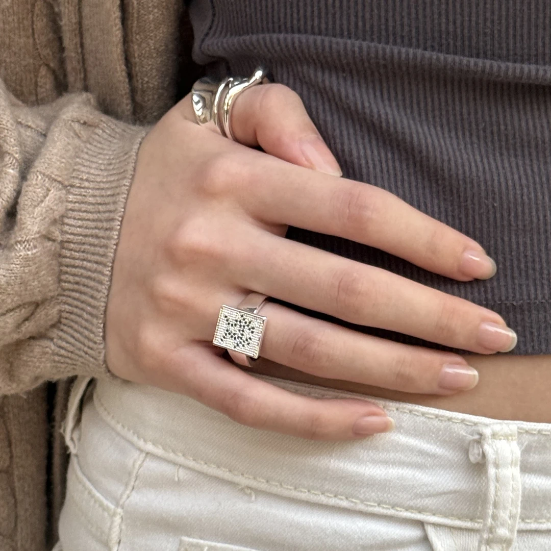 铜合金戒指 复古时尚个性发财戒指网红爆款精致叠戴高级食指戒