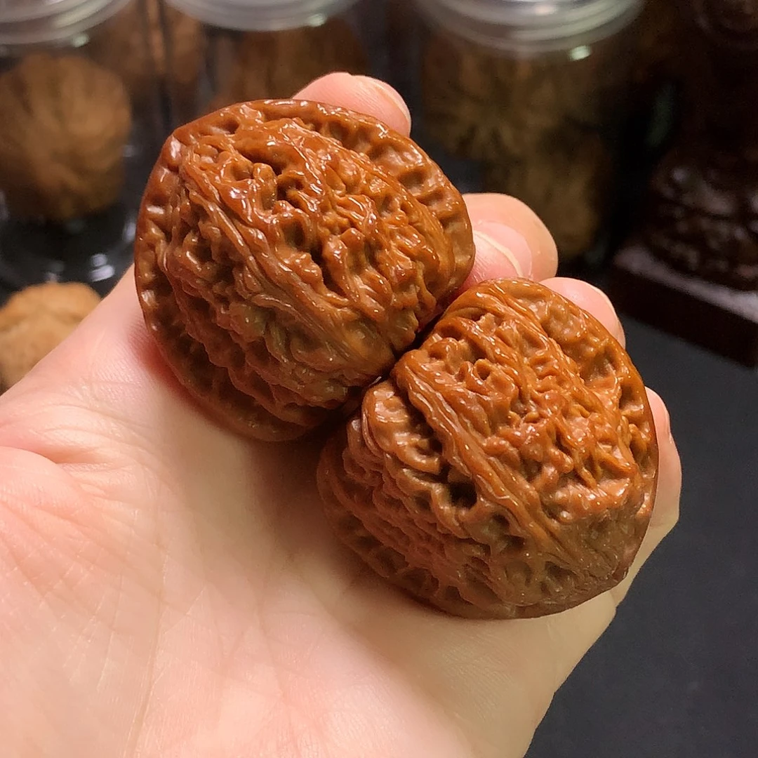 把件文玩核桃三角白40