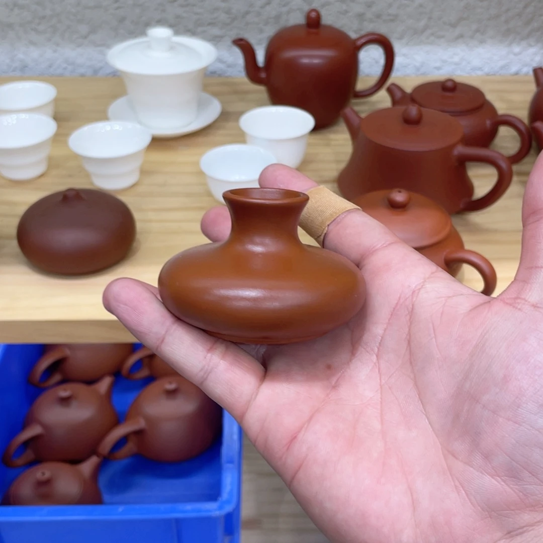 茶壶紫砂冰***厂朱泥盖置直接拍