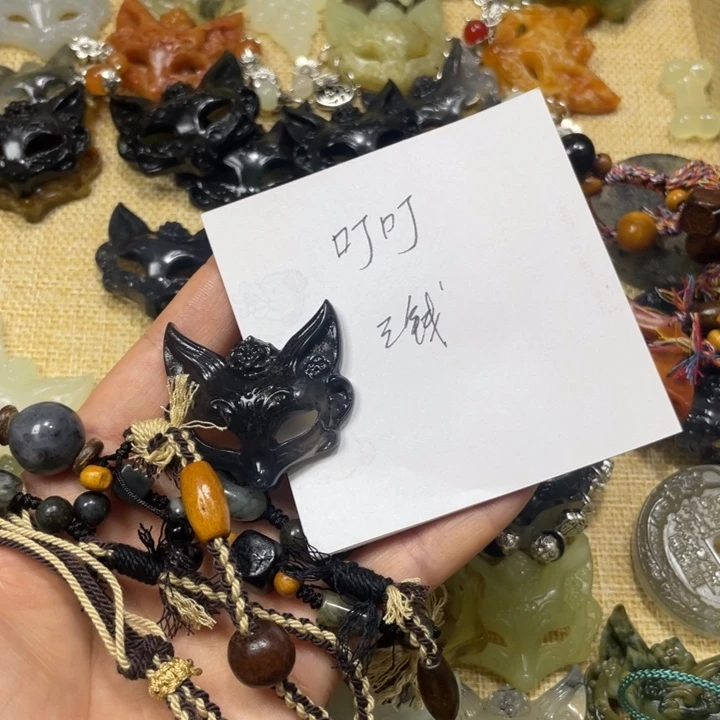 叮***.蛇纹石玉合金颈饰