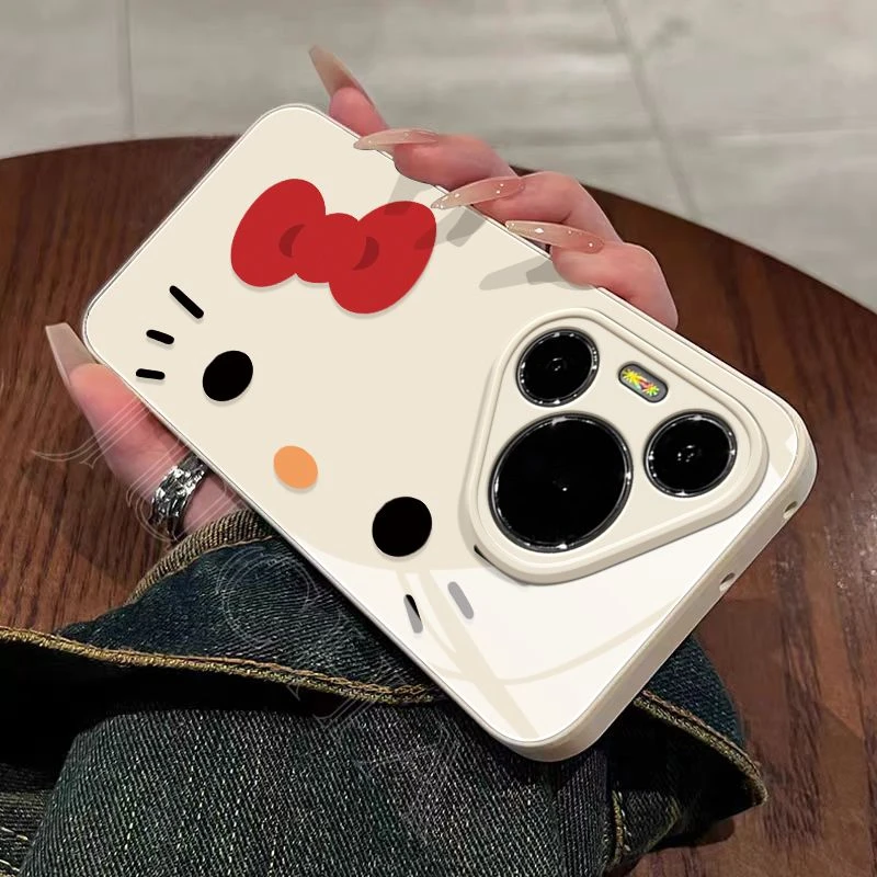 蝴蝶结kt猫适用华为pura70手机壳高颜值可爱HUAWEIp60pro小众50