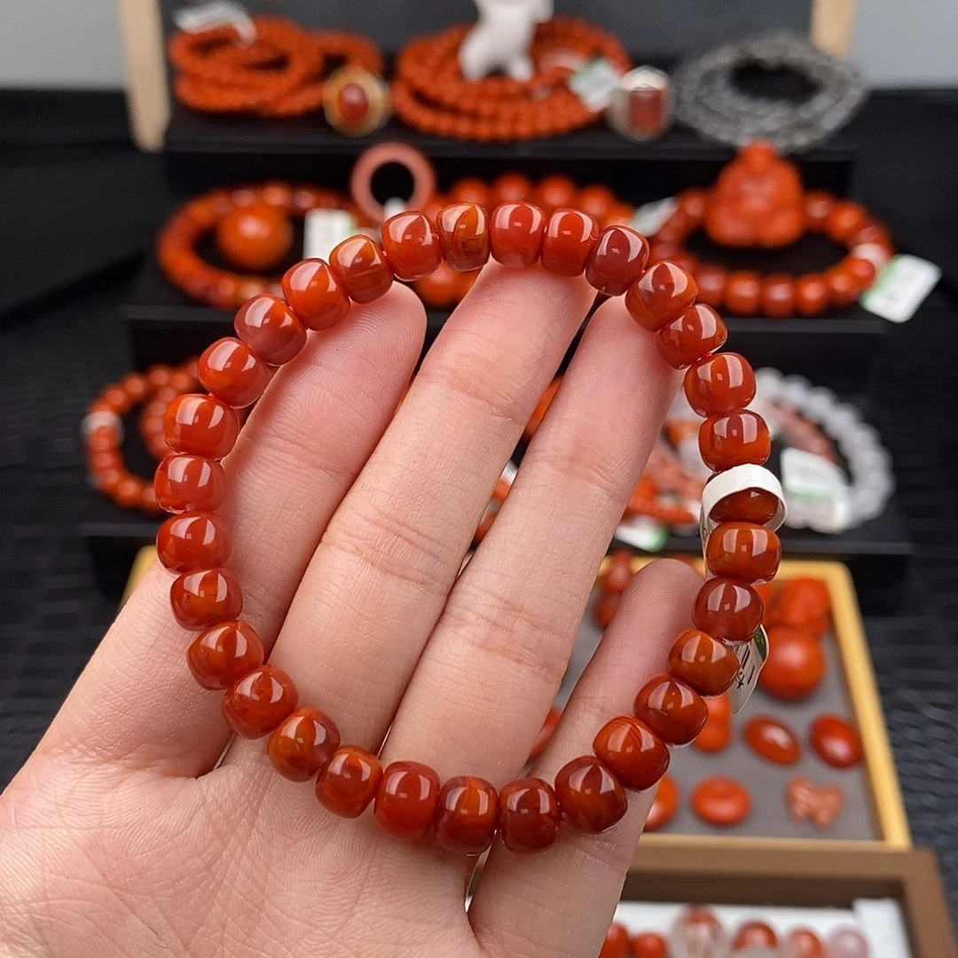 南红玛瑙未镶嵌四川凉山瓦西手串7.4mm