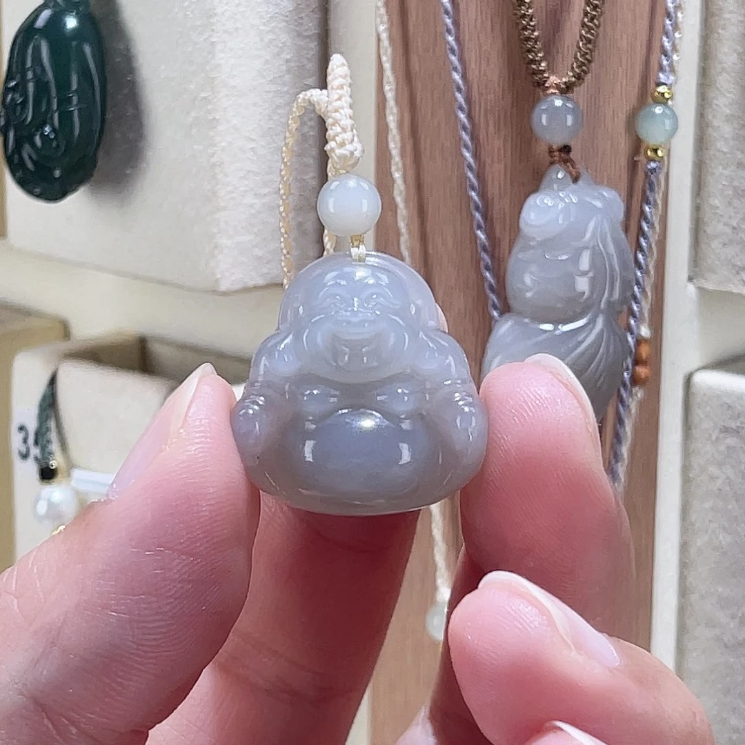 颈饰未镶嵌和田玉25烟紫佛公