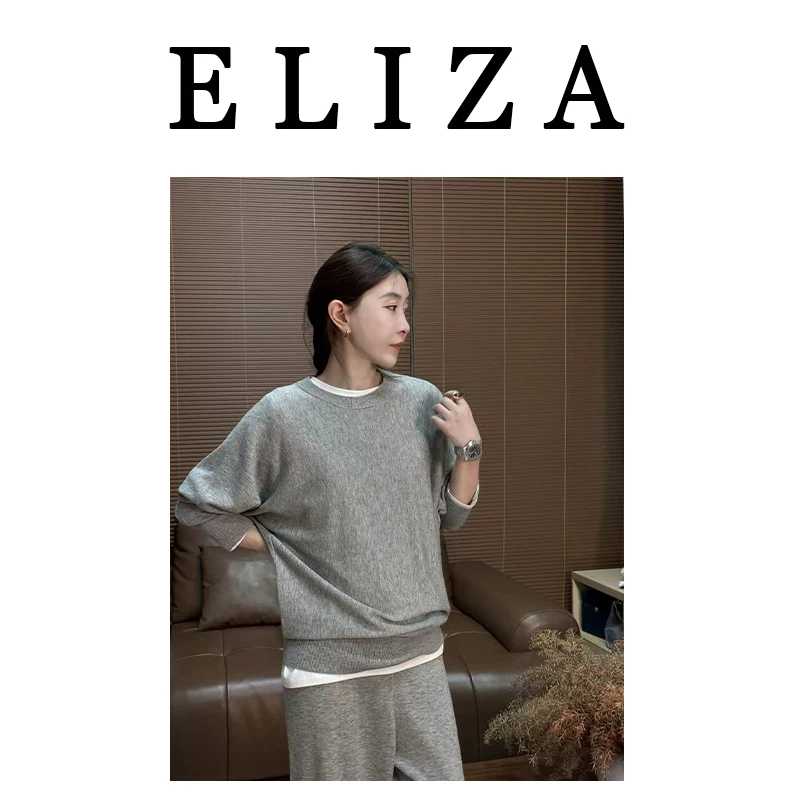 ElizaDushKu丨极简感小众设计时尚百搭圆领卫衣WF-T1508