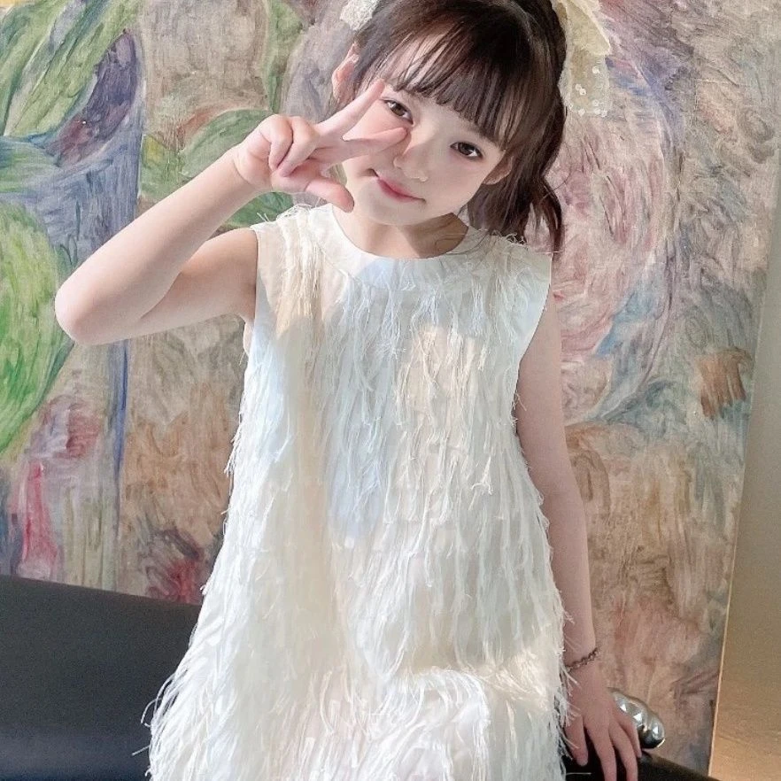 韩版薄款夏季生日裙子洋气新款儿童库洛米潮款裙宝宝超仙发光