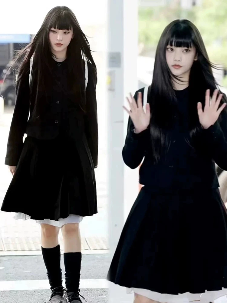 coyseio-姜海粼同款日系少女学院风套装ins娃娃领西装外套短裙