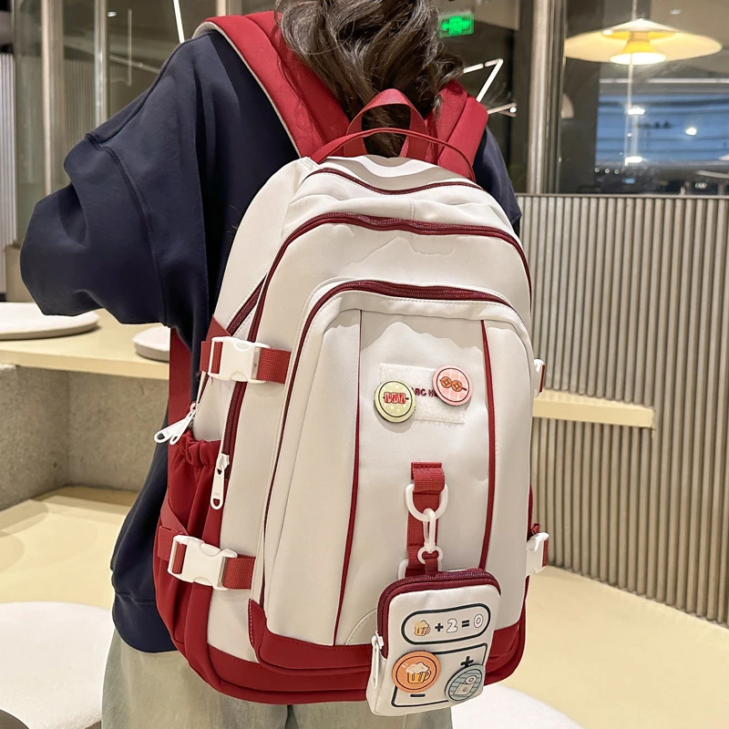 日系大容量双肩包女初中高中生书包男大学生休闲双肩背旅行背包潮