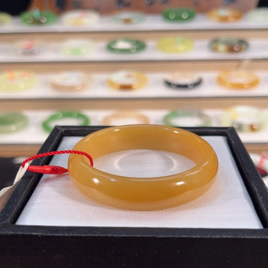 和田玉未镶嵌手镯  「且末金橘蜜糖」