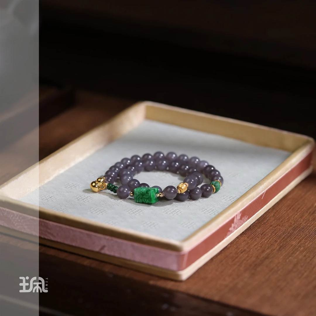 嫣绯|和田玉*手串*18K金镶嵌CYC24123113多样性发其一