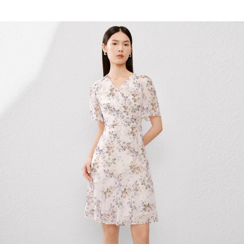 【安雅专属】【CADIDL】旗袍裙子时尚修身收腰印花连衣裙CF04582S1