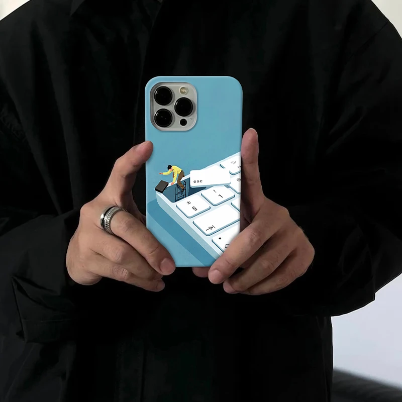 下班适用苹果16pro创意手机壳15promax个性14小众13/12/ins