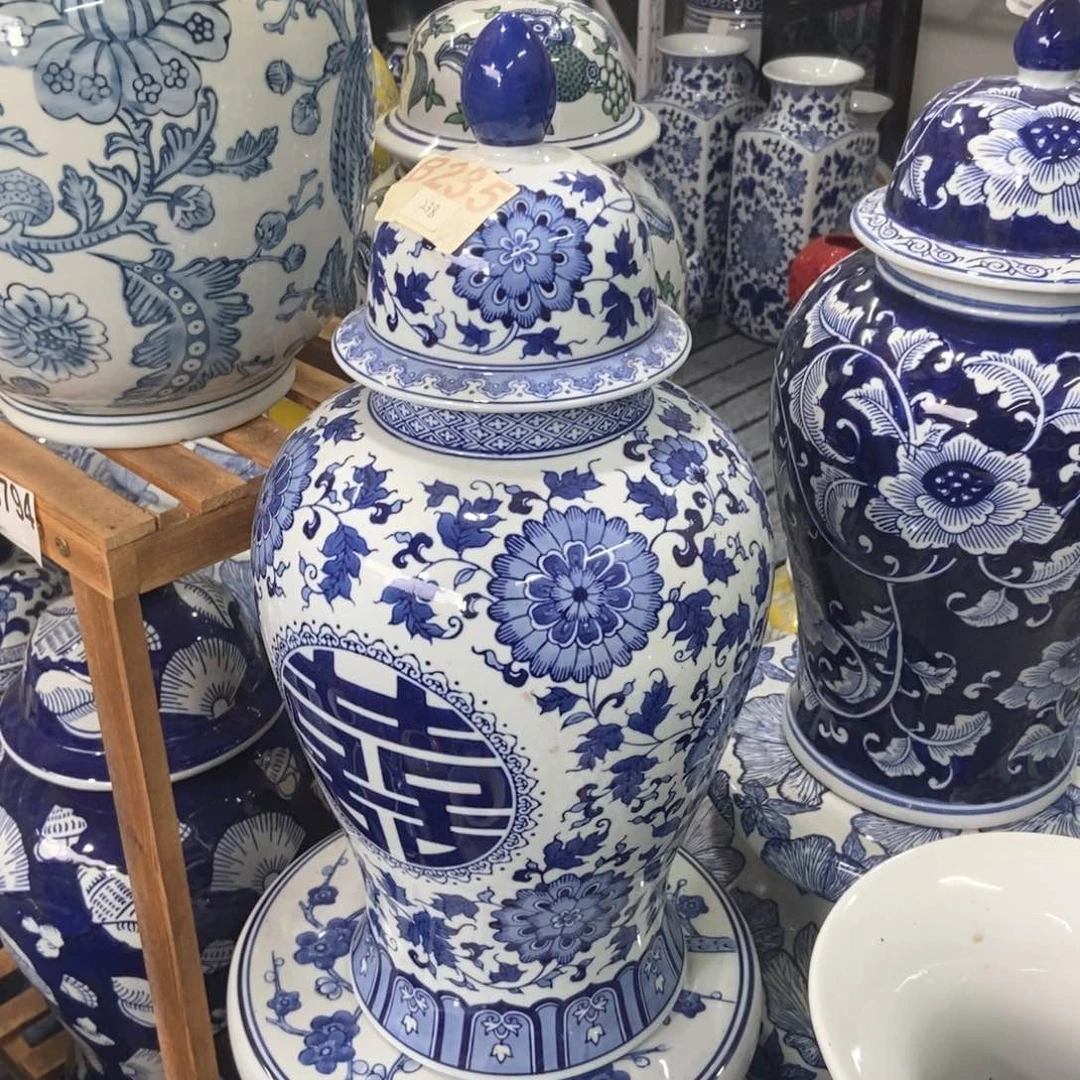 摆件将军罐手绘釉下彩