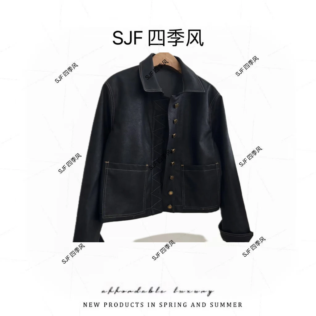 2025新款复古高级感翻领外套 083099