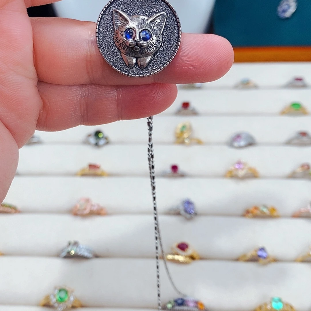 月光石颈饰银S925镶嵌