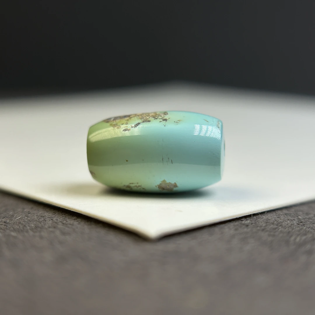 湖北天然原矿高瓷果冻料绿松石桶珠9.3x15.3mm适合各种配饰搭配