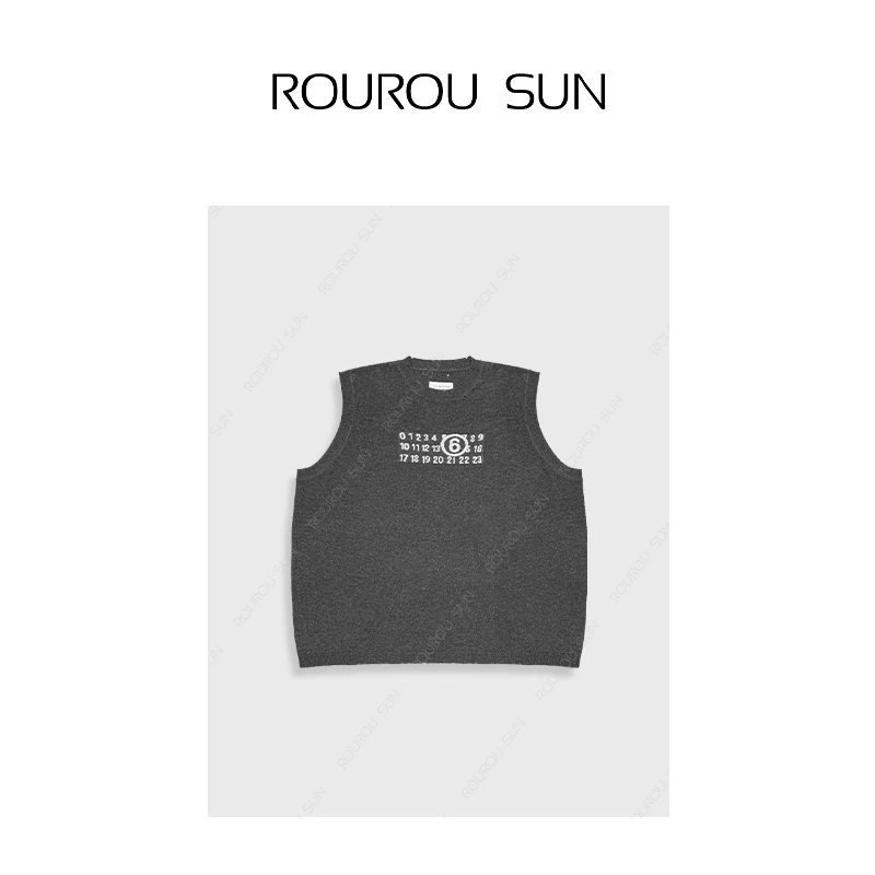 27278字母印花背心女美式做旧磨破坎肩T恤
