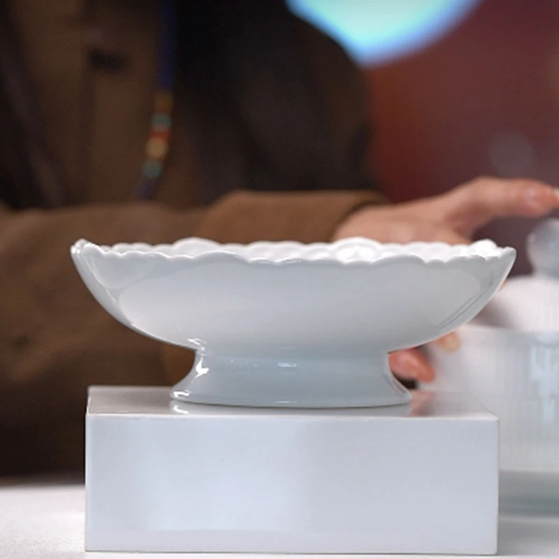 陶瓷法式罗马高脚水果盘家用茶点干果盘
