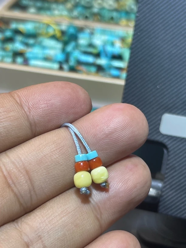 设计款弟子珠配饰红绿灯蜜蜡5mm南红4mm绿松石3-4mm