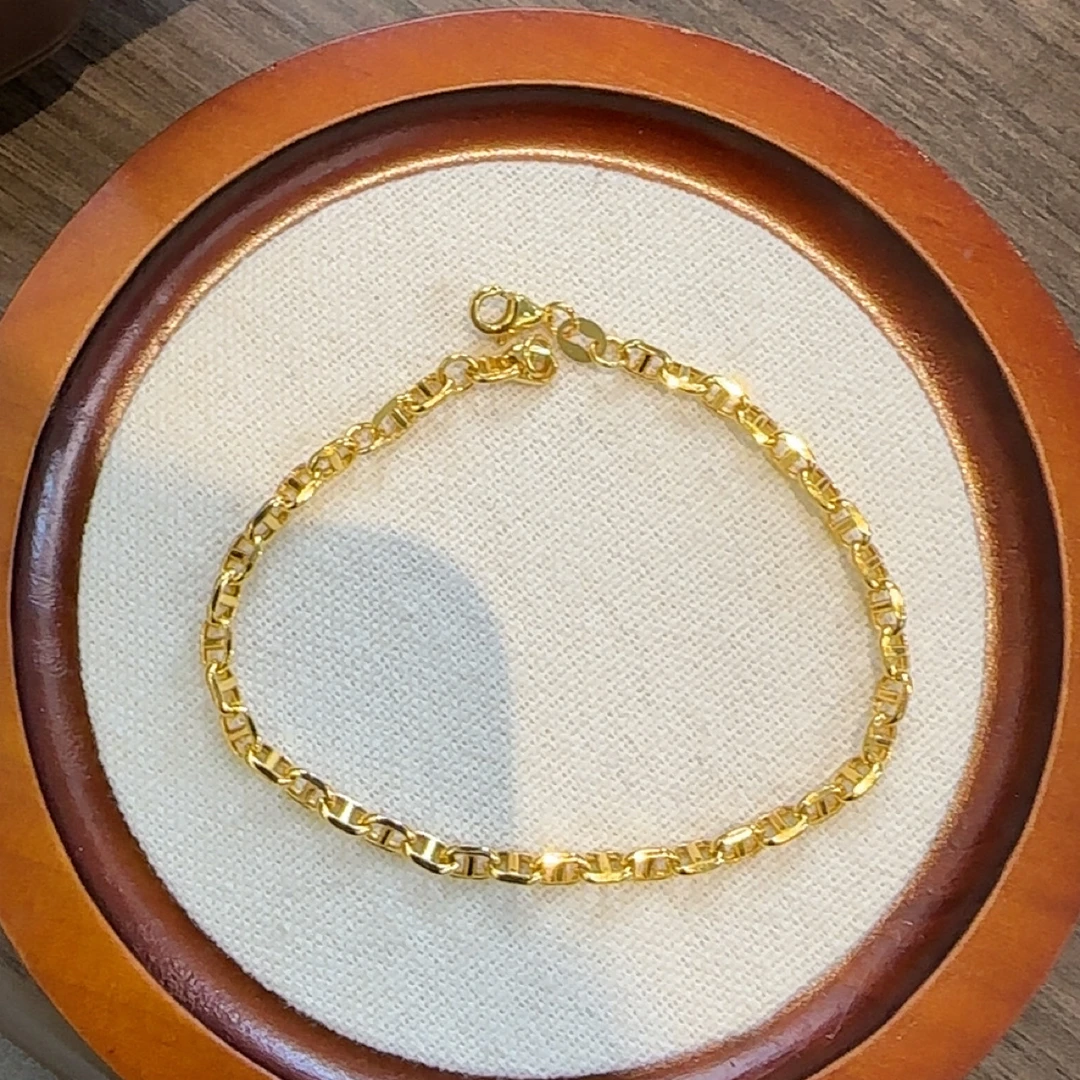 正品18K金猪鼻子手链
