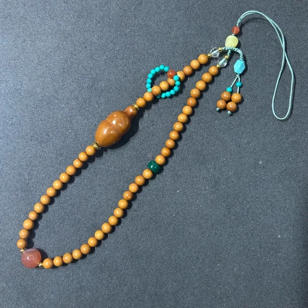 橄榄葫芦冰飘南红手机链0060