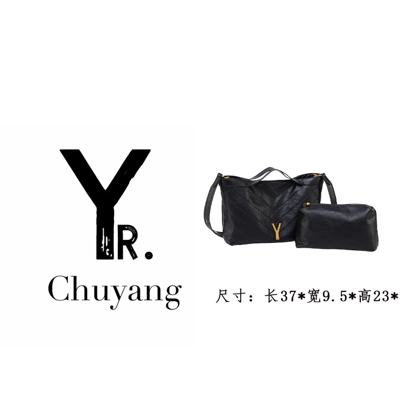 【初阳甄选】QYX-98087-黑色户外斜跨布包拉链暗袋休闲托特包