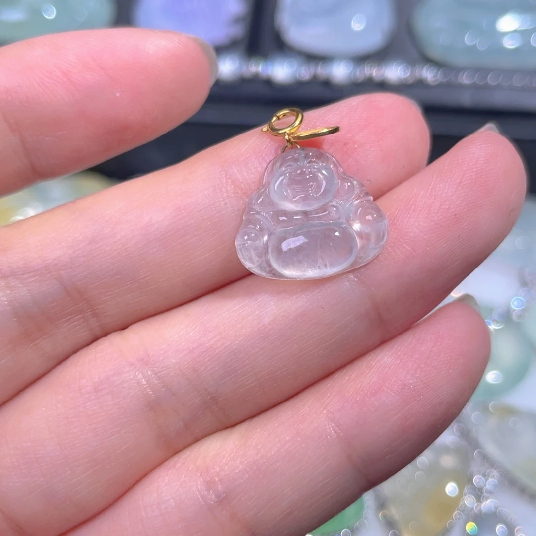 颈饰18K金镶嵌翡翠翡翠