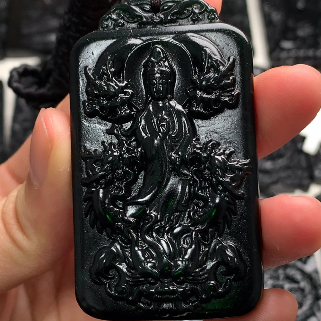 天然缅甸a货钢琴黑挂件