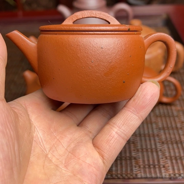 茶壶紫砂黄龙山朱泥、生砂半手