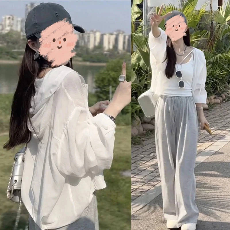 夏季流行白色防晒服女2025新款欧货时尚短款薄款透气防紫外线外套