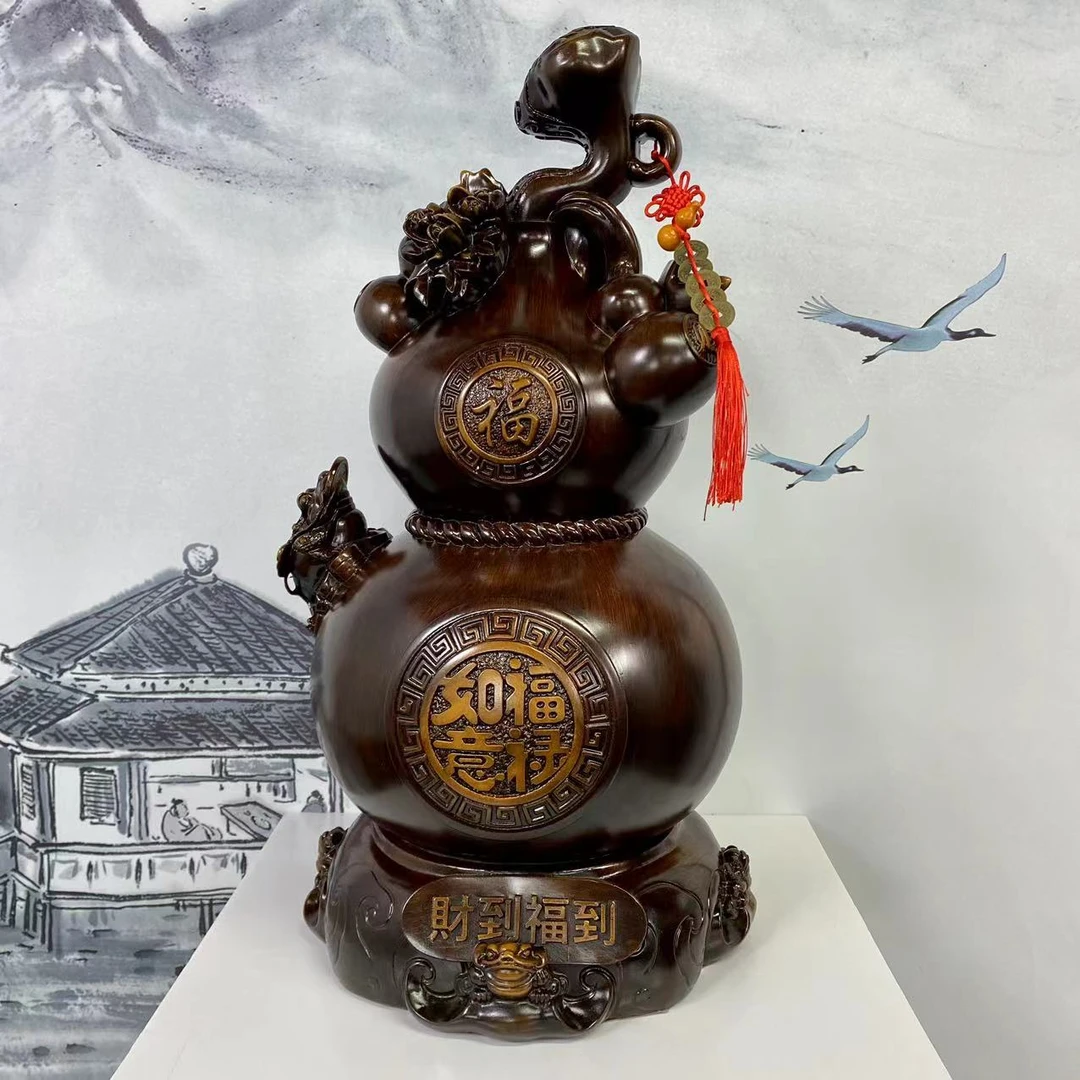 财到福到葫芦家居装饰摆件客厅玄关博古架电视柜创意财神手工