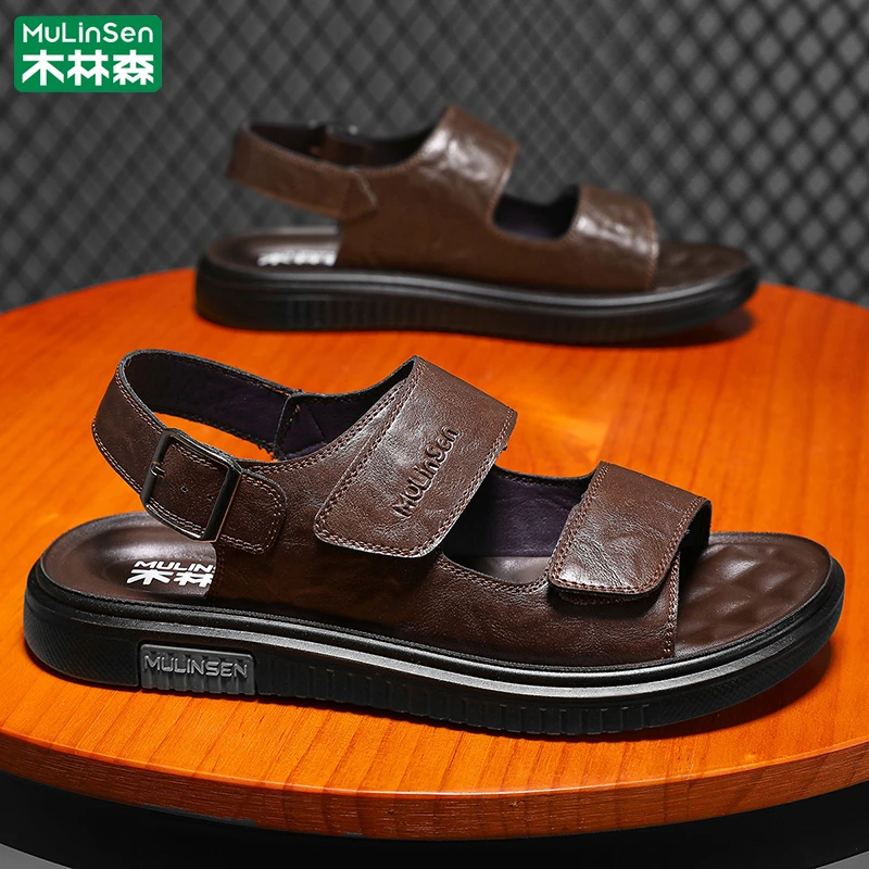木林森凉鞋男款2025新款夏季透气外穿防滑耐磨运动休闲男士沙滩鞋