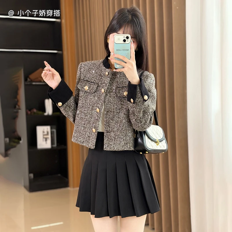 小个子短款上衣外套秋装2024秋冬新款早秋小香风高级洋气时尚女装