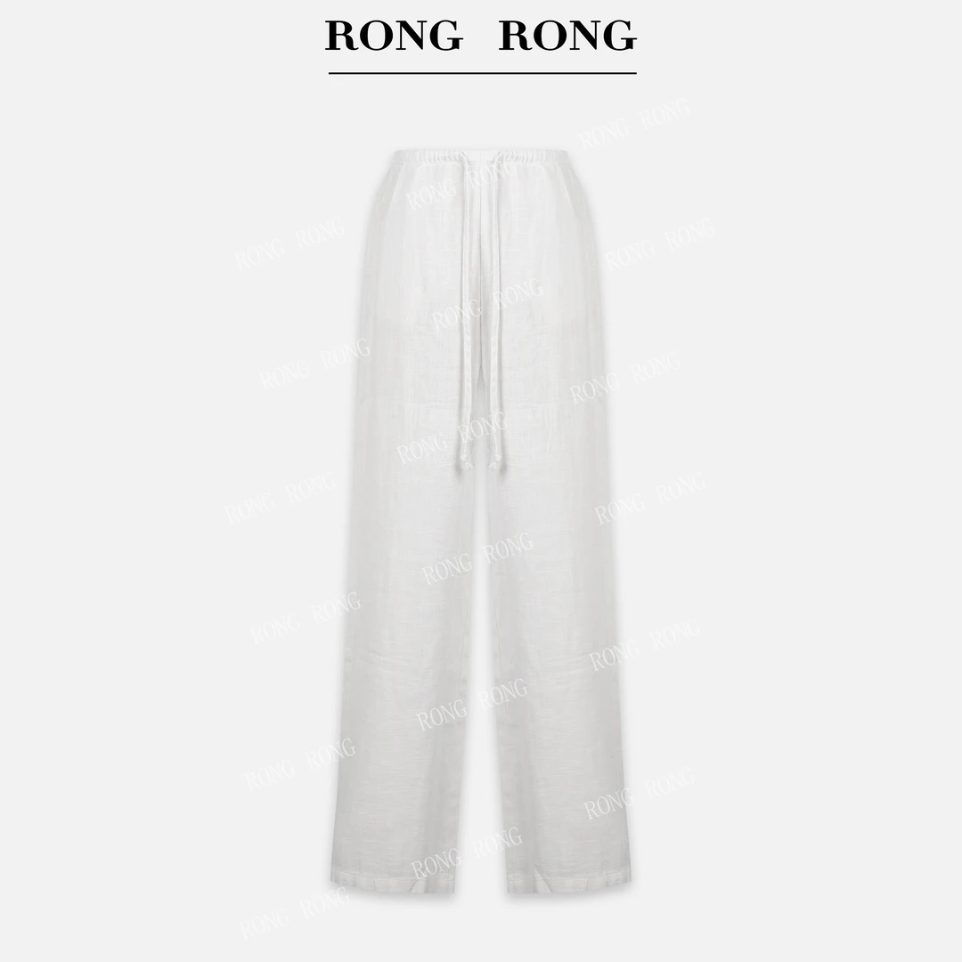 溶溶J【本命神裤】RONGRONG定制苎麻料高腰松弛感阔腿裤RR202501181