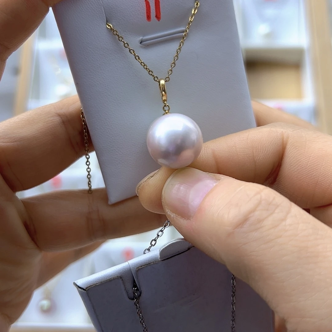 吊坠(不含链)淡水珍珠18K金镶嵌