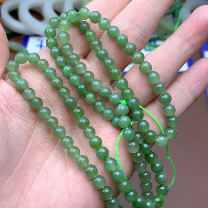 和田玉珠宝半成品未镶嵌108碧玉