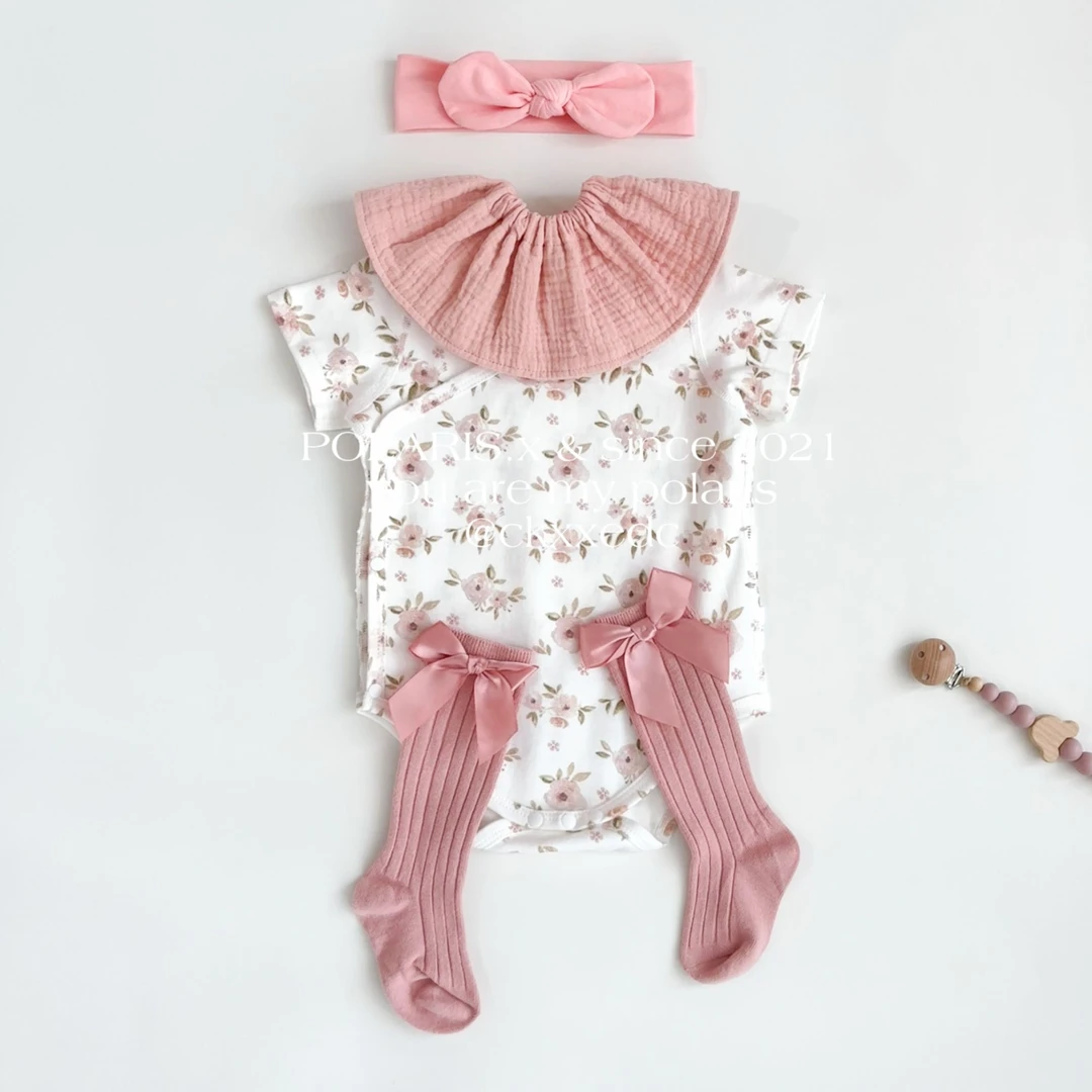 小樱花|短袖款|婴儿碎花短袖上衣ol包屁衣新生儿夏季宝宝A类纯棉