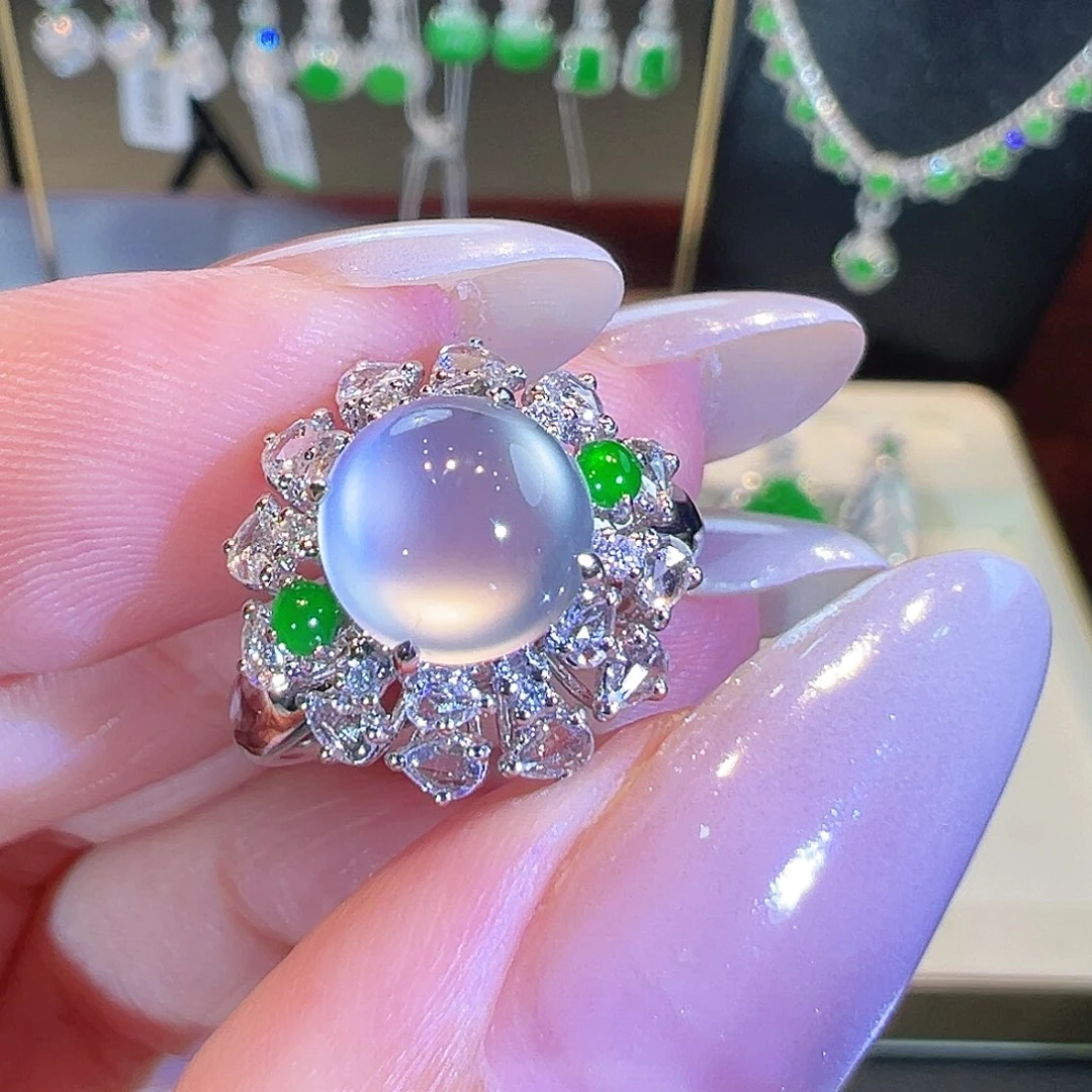 翡翠18K金镶嵌戒指翡翠