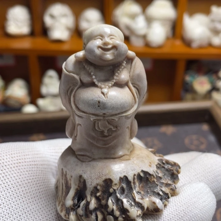 &***&非金属皮质配饰鹿角雕刻弥勒