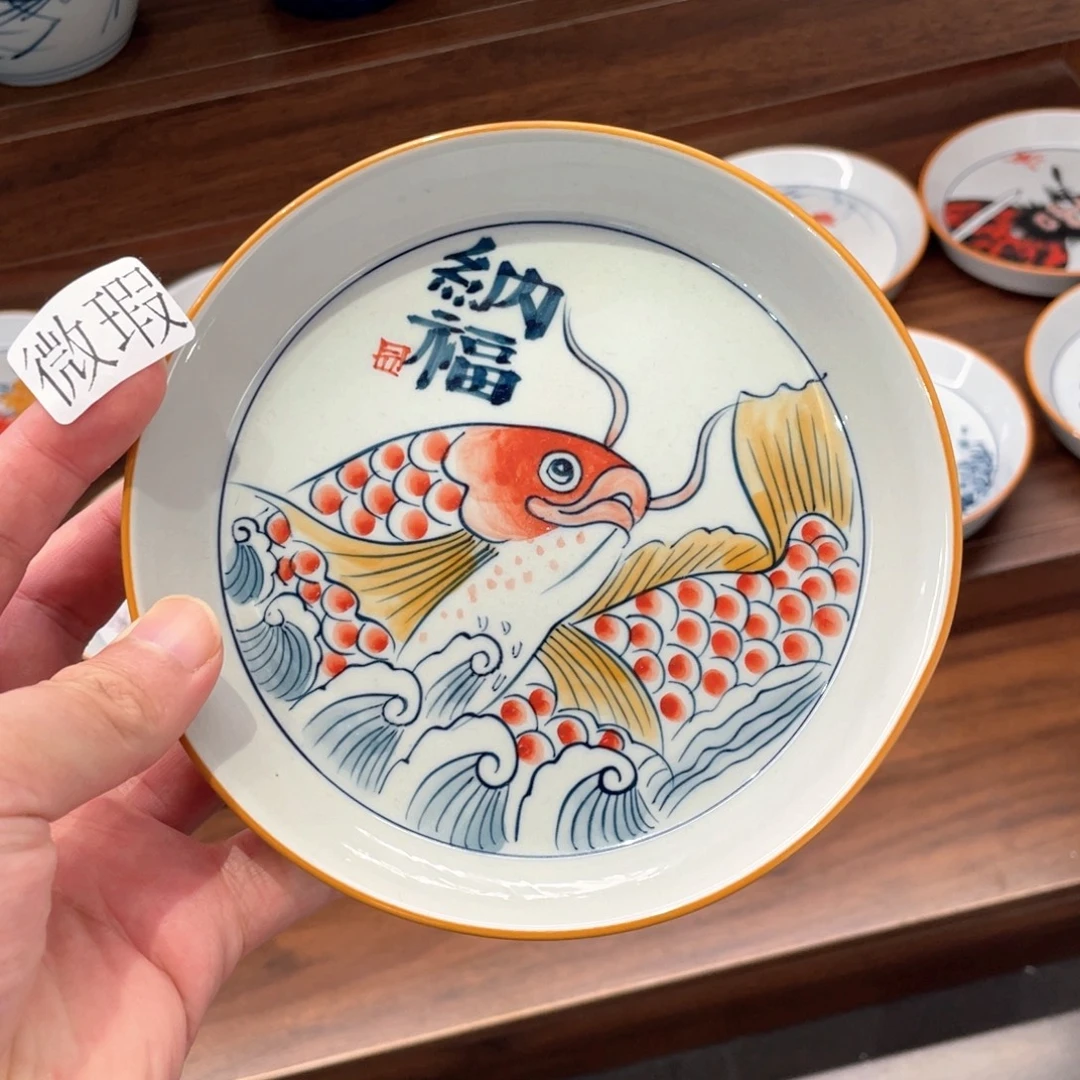 釉下手绘茶具微瑕