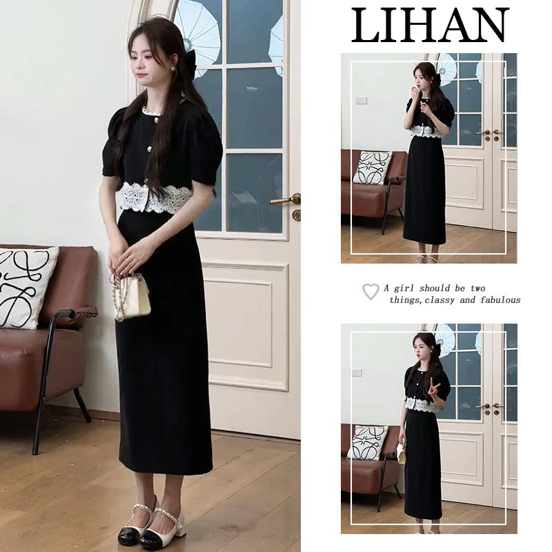 今年流行夏季一整套2025年新款韩版百搭短袖上衣显瘦半身裙两件套