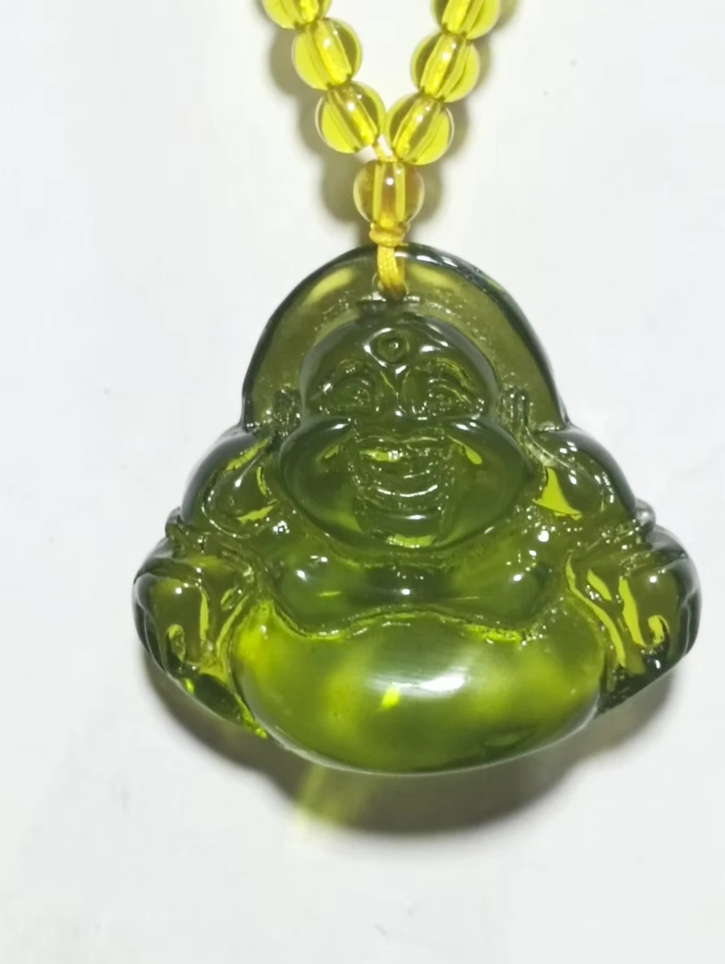 蓝珀佛公45/49/18妈妈链吊坠J271琥珀手串挂坠时尚气质大肚佛