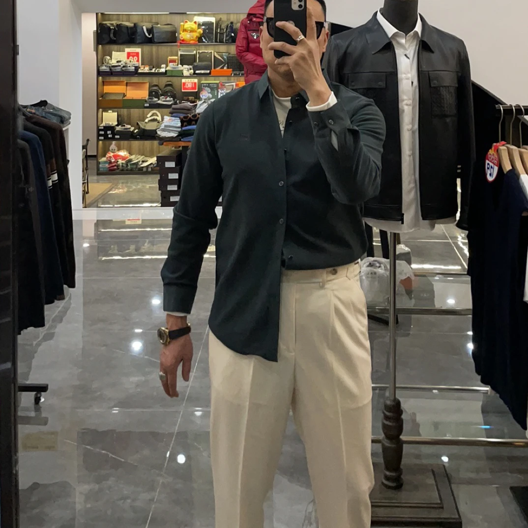 WMHMPH 秋冬 加绒竖纹磨毛绒感 休闲百搭衬衫