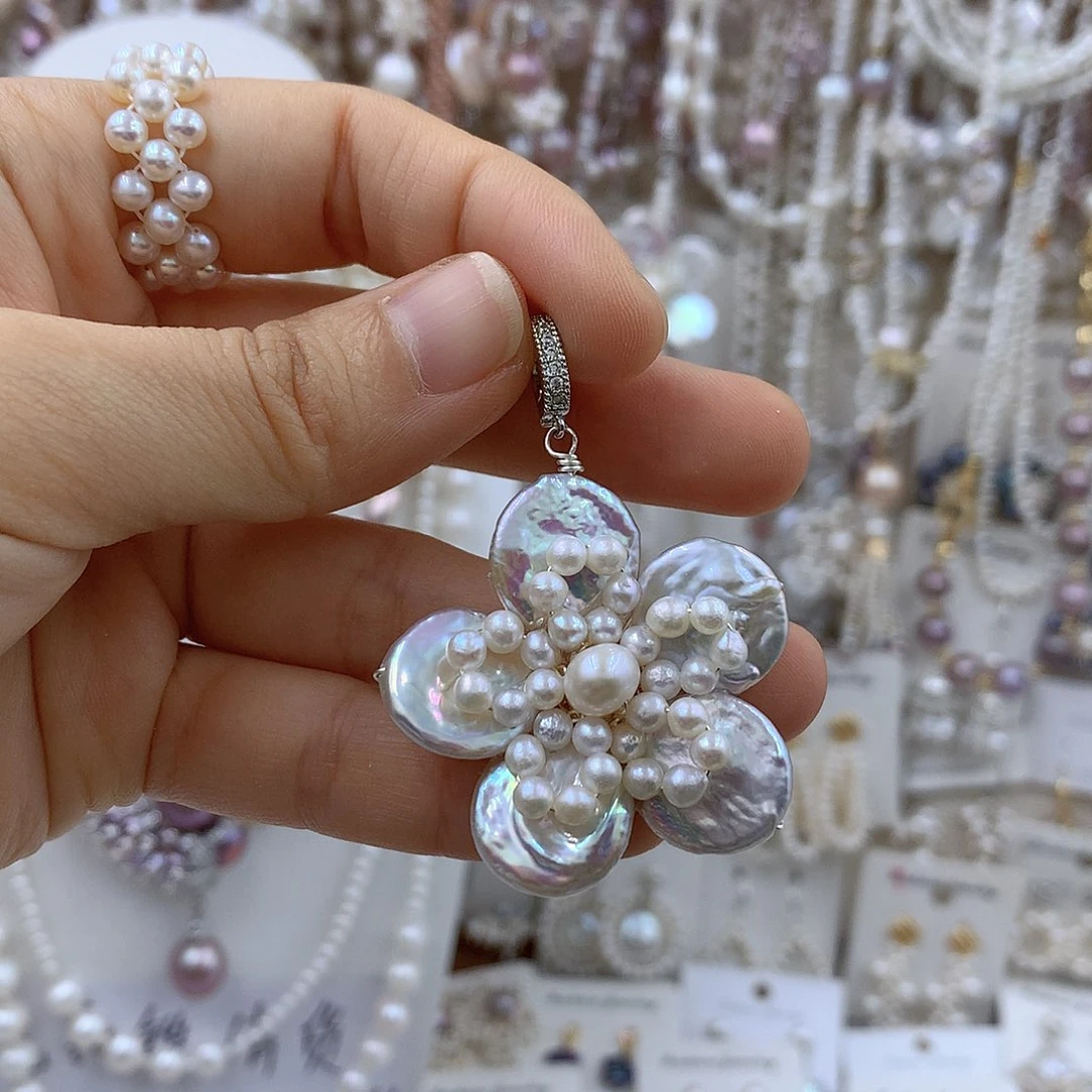 颈饰合金淡水珍珠