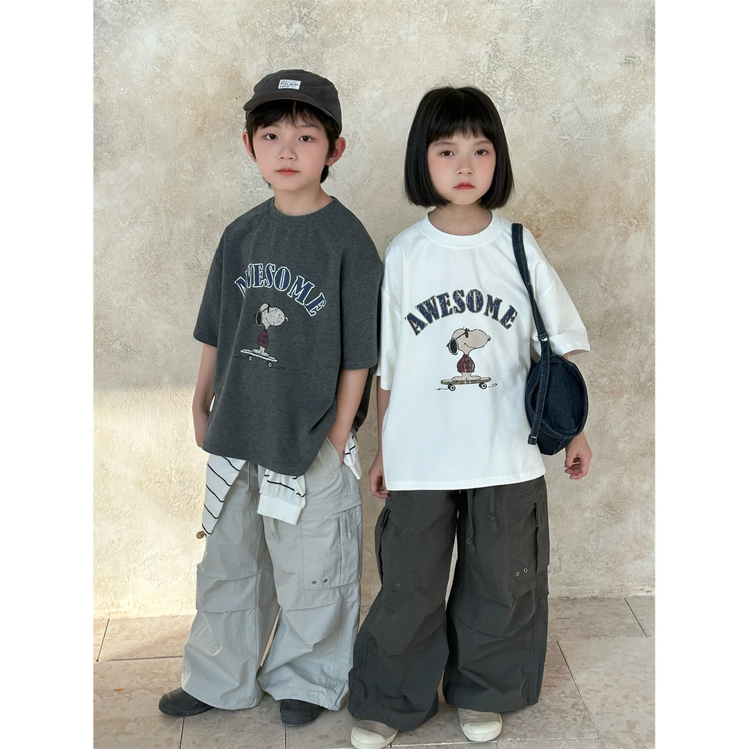 in 爱：mx25夏季韩版儿童卡通印花短袖男女童圆领舒适半袖T恤209